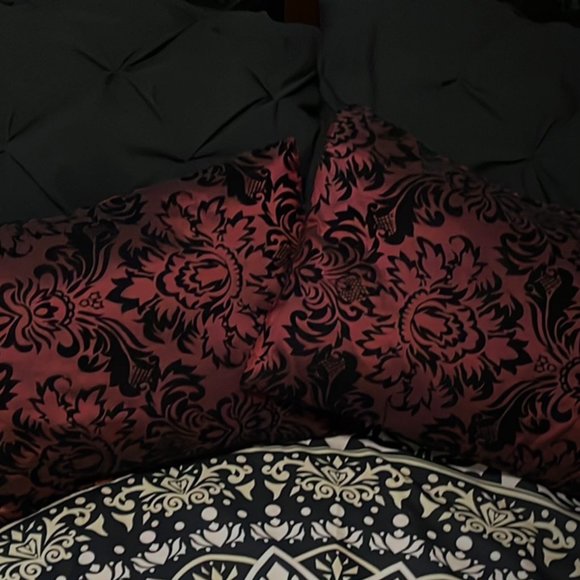 Wine & Black Decorative Pillows - Picture 3 of 4